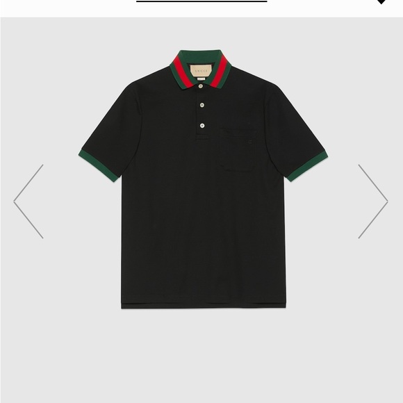 GUCCI COTTON PIQUET POLO WITH WEB COLLAR SIZE SMALL - Picture 1 of 3